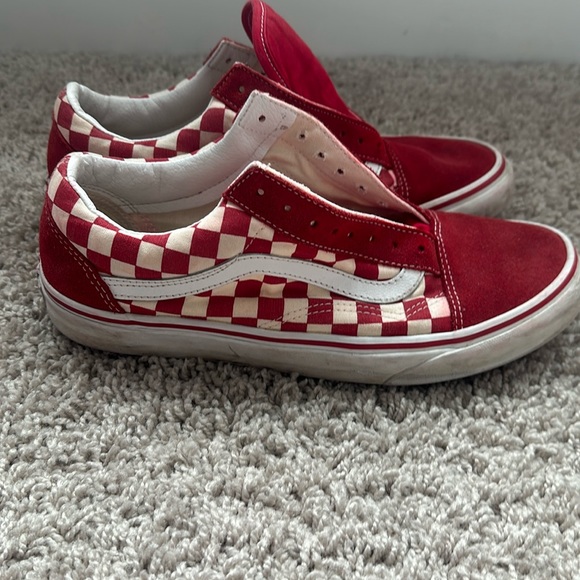 VANS Red & White Checkered / Used Size 9 Men’s 10.5 Women’s - No Laces - Picture 1 of 6